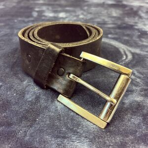 Justin Top Grain Leather Belt Men Size 38 232BK Made in USA Black Western Grampa